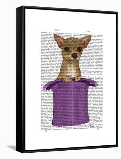 Chihuahua in Top Hat-Fab Funky-Framed Stretched Canvas