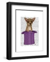 Chihuahua in Top Hat-Fab Funky-Framed Art Print