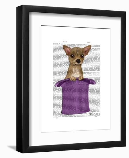 Chihuahua in Top Hat-Fab Funky-Framed Art Print