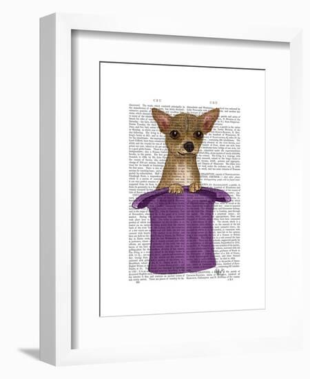 Chihuahua in Top Hat-Fab Funky-Framed Art Print