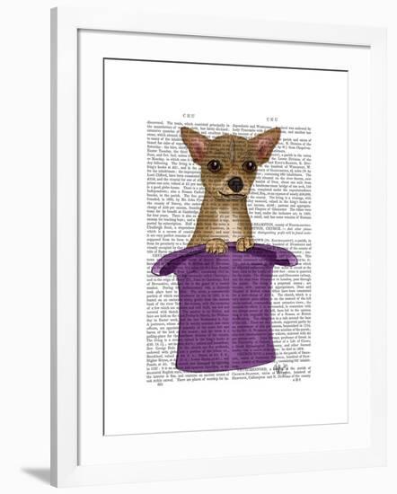 Chihuahua in Top Hat-Fab Funky-Framed Art Print