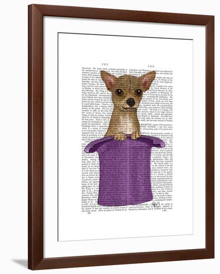 Chihuahua in Top Hat-Fab Funky-Framed Art Print