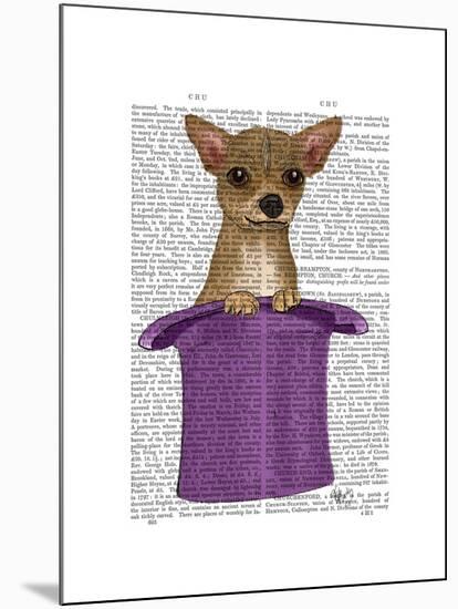 Chihuahua in Top Hat-Fab Funky-Mounted Art Print