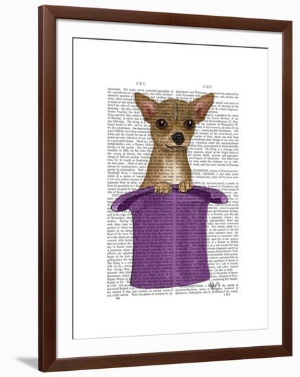 Chihuahua in Top Hat-Fab Funky-Framed Art Print