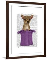 Chihuahua in Top Hat-Fab Funky-Framed Art Print