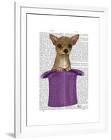 Chihuahua in Top Hat-Fab Funky-Framed Art Print