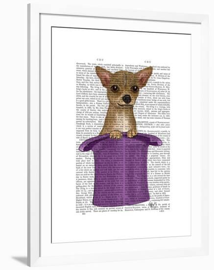 Chihuahua in Top Hat-Fab Funky-Framed Art Print