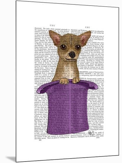 Chihuahua in Top Hat-Fab Funky-Mounted Art Print