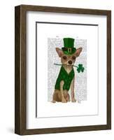 Chihuahua Leprechaun-Fab Funky-Framed Art Print