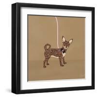 Chihuahua on Beige-Dominique Vari-Framed Art Print