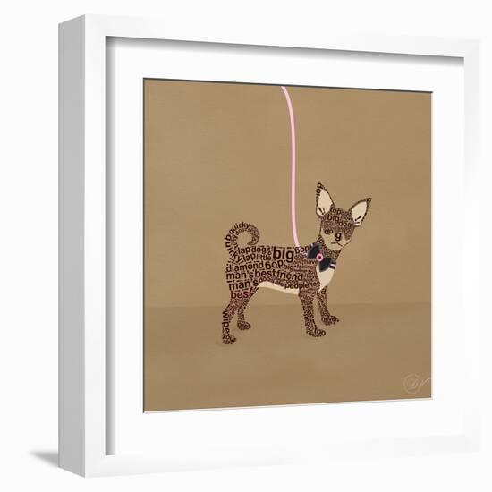 Chihuahua on Beige-Dominique Vari-Framed Art Print