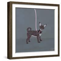 Chihuahua on Blue-Dominique Vari-Framed Art Print