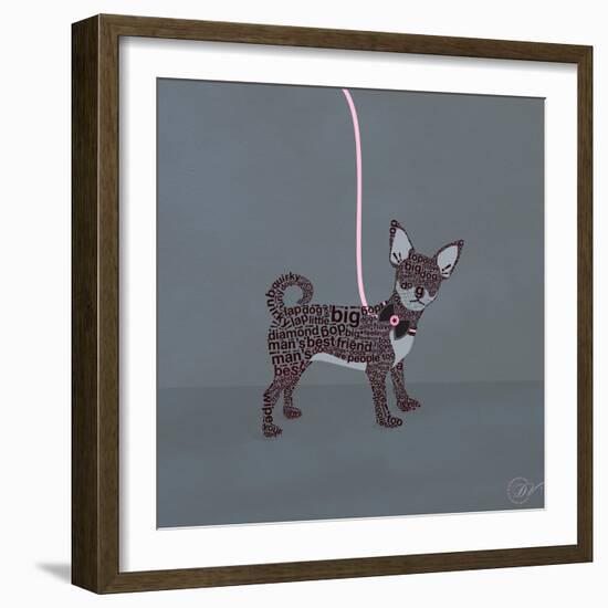 Chihuahua on Blue-Dominique Vari-Framed Art Print