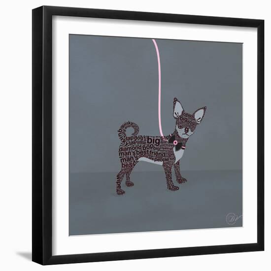 Chihuahua on Blue-Dominique Vari-Framed Art Print