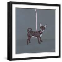 Chihuahua on Blue-Dominique Vari-Framed Art Print