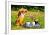 Chihuahua Picnic In Summer Garden-vitalytitov-Framed Photographic Print