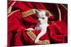 Chihuahua Puppy Surrounded in Red and Gold-Zandria Muench Beraldo-Mounted Photographic Print