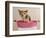 Chihuahua Puppy Taking A Bath Wearing Goggles Sitting In Pink Bathtub-vitalytitov-Framed Photographic Print