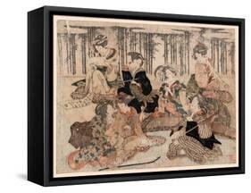 Chikurin No Kabe No Mae No Shichikenjin-Kubo Shunman-Framed Stretched Canvas