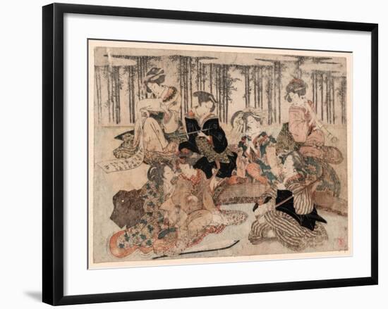 Chikurin No Kabe No Mae No Shichikenjin-Kubo Shunman-Framed Giclee Print