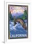 Chilcoot, California - Fly Fisherman-Lantern Press-Framed Art Print