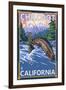 Chilcoot, California - Fly Fisherman-Lantern Press-Framed Art Print