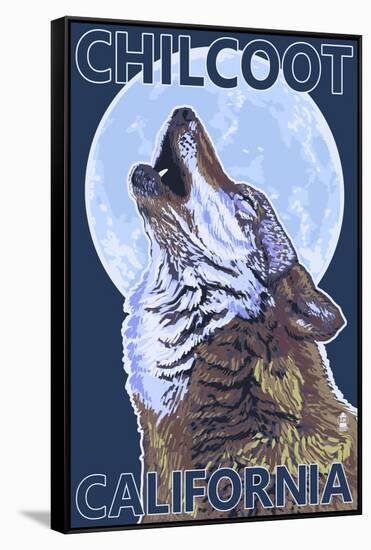 Chilcoot, California - Wolf Howling-Lantern Press-Framed Stretched Canvas