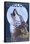 Chilcoot, California - Wolf Howling-Lantern Press-Framed Stretched Canvas