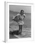 Child Actress Margaret O'Brien Posing at the Beach-null-Framed Photographic Print