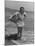 Child Actress Margaret O'Brien Posing at the Beach-null-Mounted Photographic Print