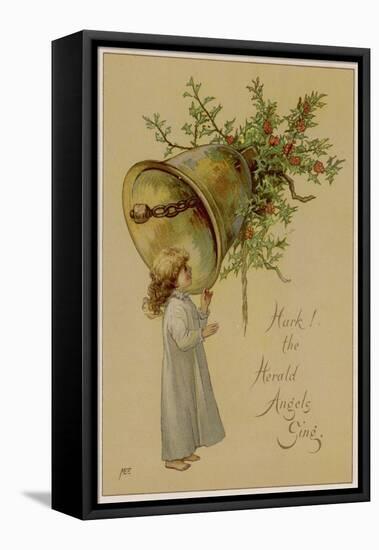 Child and Bell-M Ellen Edwards-Framed Stretched Canvas