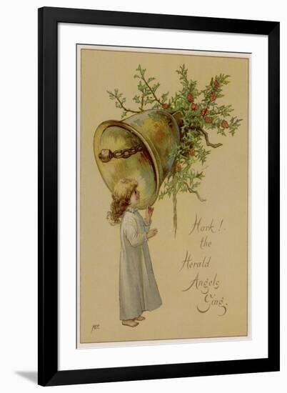 Child and Bell-M Ellen Edwards-Framed Art Print