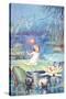 Child and Fairy on Lily Pond-null-Stretched Canvas