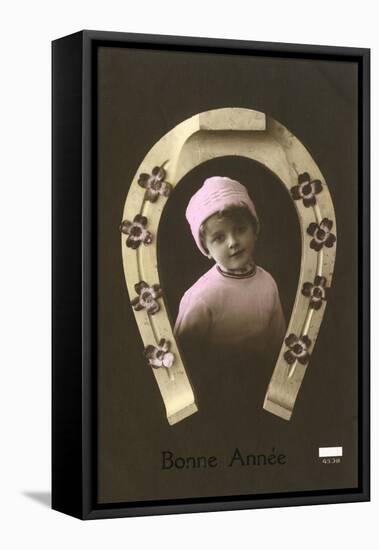 Child and Horseshoe-null-Framed Stretched Canvas