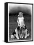 Child and Spaniel-null-Framed Stretched Canvas