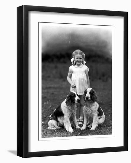 Child and Spaniel-null-Framed Photographic Print