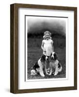 Child and Spaniel-null-Framed Photographic Print