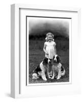 Child and Spaniel-null-Framed Photographic Print