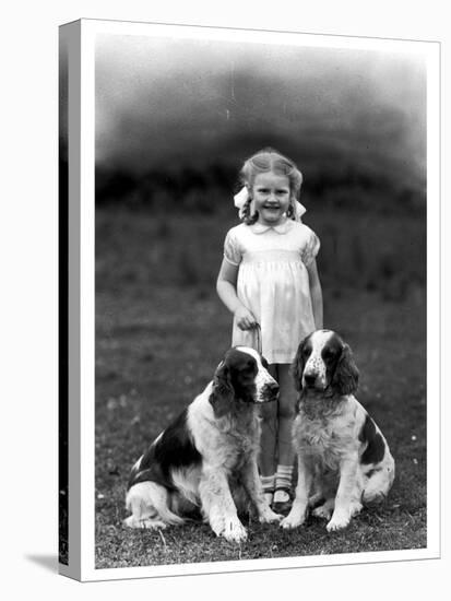 Child and Spaniel-null-Stretched Canvas
