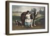 Child and St Bernards-null-Framed Art Print