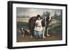 Child and St Bernards-null-Framed Art Print