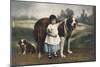 Child and St Bernards-null-Mounted Art Print