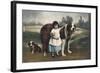 Child and St Bernards-null-Framed Art Print