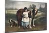 Child and St Bernards-null-Mounted Art Print