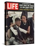 Child and Widow of Murdered Civil Rights Activist Medgar Evers at his Funeral, June 28, 1963-John Loengard-Stretched Canvas