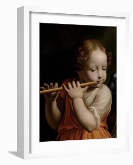 Child Angel Playing a Flute, C.1500-Bernardino Luini-Framed Giclee Print