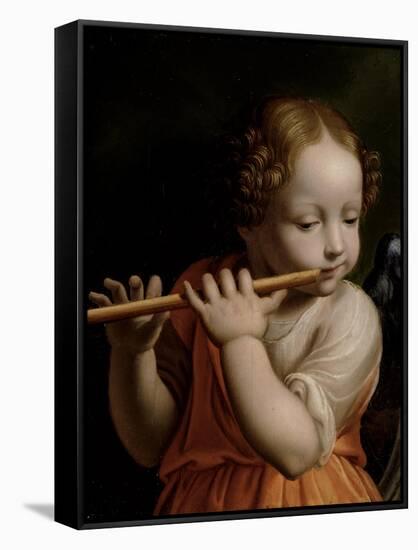 Child Angel Playing a Flute, C.1500-Bernardino Luini-Framed Stretched Canvas