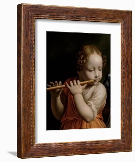 Child Angel Playing a Flute, C.1500-Bernardino Luini-Framed Giclee Print