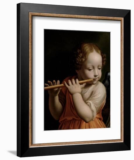 Child Angel Playing a Flute, C.1500-Bernardino Luini-Framed Giclee Print