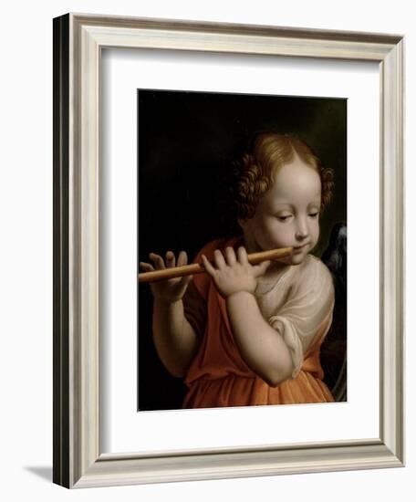 Child Angel Playing a Flute, C.1500-Bernardino Luini-Framed Giclee Print